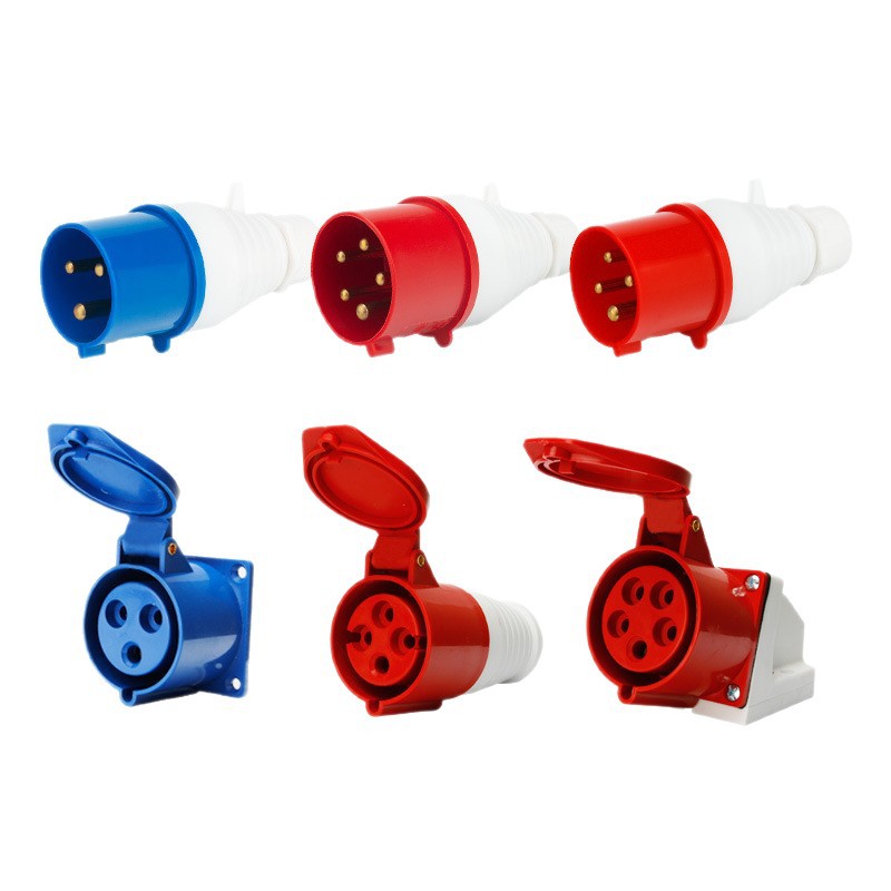 航空插头公母对接防尘工业插座防水220v连接器三相电3芯5孔