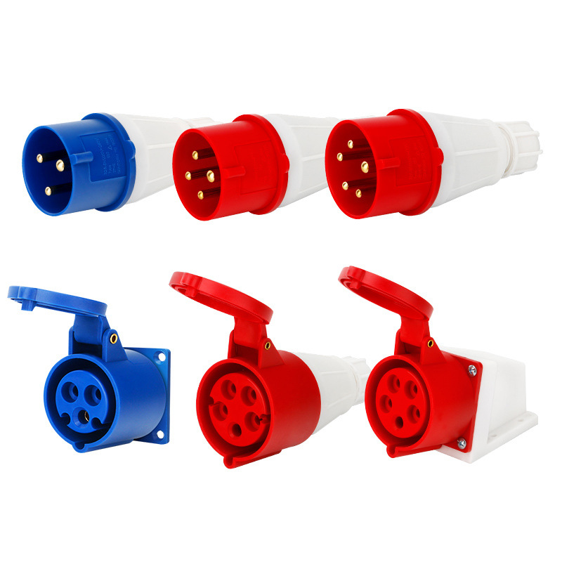 工业插头16/32A航空插座连接器三相四线3/4/5芯工业防